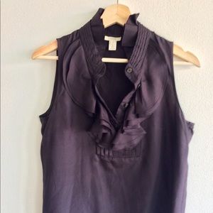 J.Crew Purple Silk Frances Sleeveless Blouse